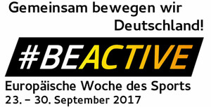 Aktuell haben sich bereits 75 Vereine mit über 100 Veranstaltungen für die Europäische Woche des Sports in Deutschland registriert. Logo: Europäische Woche des Sports